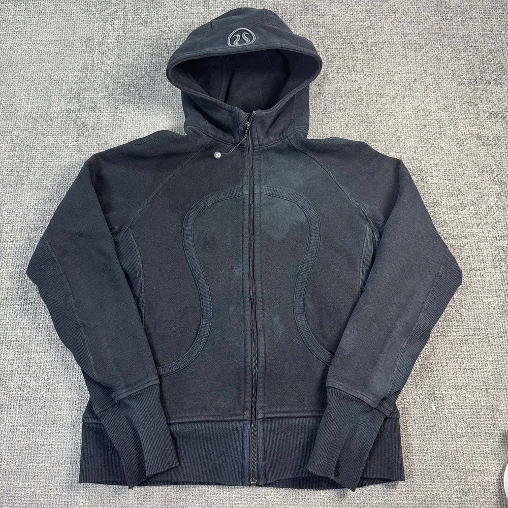 Lululemon Scuba Full Zip Hoodie Womens 6 Black Oversized Hood Thumbholes